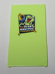 Lego Glass for Window 1 x 4 x 6 with 'THE PLANT MONSTER' Poster Pattern (Sticker) - Set 70912 / Yellowish Green