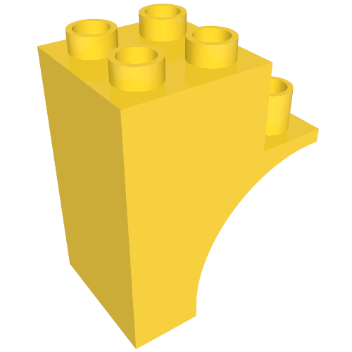 Lego Duplo Brick Arch Half 2 x 3 x 3 / Yellow