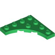 Lego Plate Special 4 x 4 with 3 x 3 Quarter Round Cutout / Green