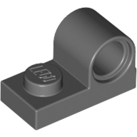 Lego Plate Special 1 x 2 with Pin Hole on Top / Dark Bluish Gray