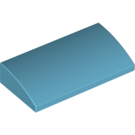 Lego Brick Curved 2 x 4 x 2/3 No Studs, with Bottom Tubes / Medium Azure
