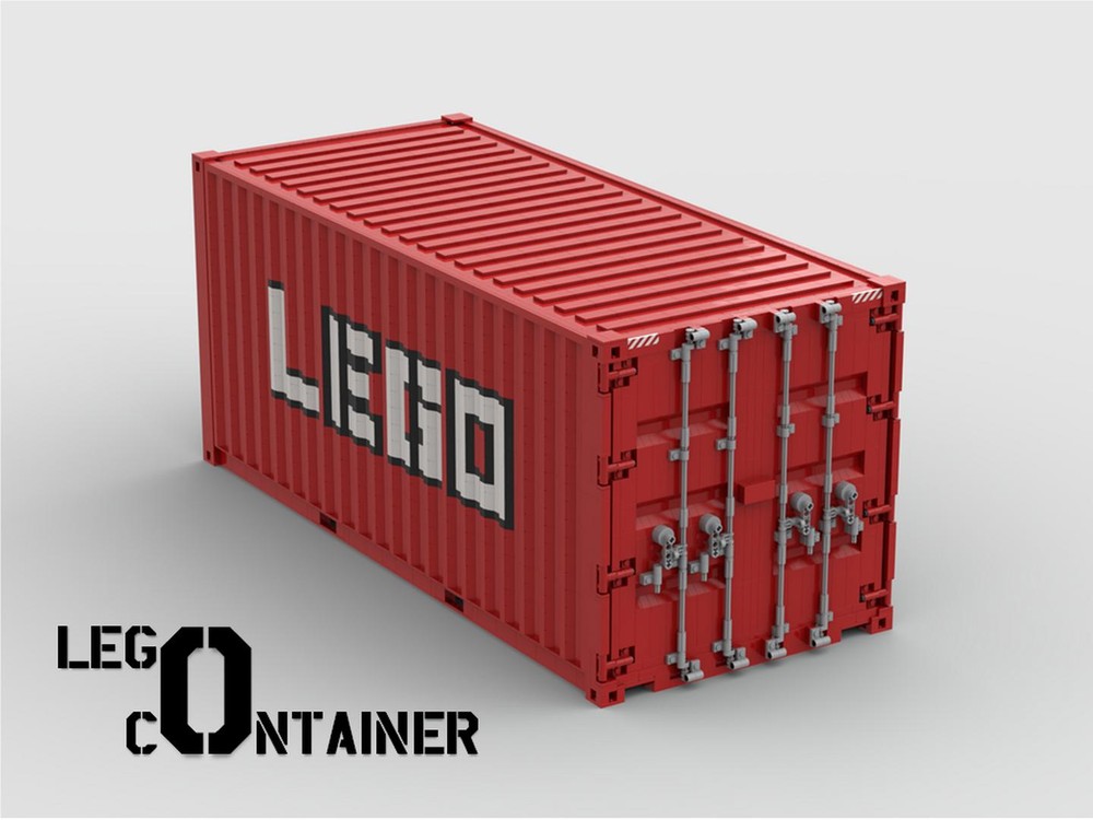 Lego 20 FEET SHIPPING CONTAINER - Hyperrealistic model (XXL scale) with functional locking system