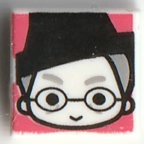 Lego Tile 1 x 1 with Minerva McGonagall Print / White