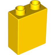 Lego Duplo Brick 1 x 2 x 2 with Bottom Tube / Yellow