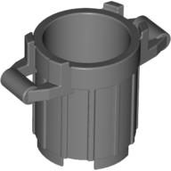 Lego Trash Can with 4 Cover Holders / Dark Bluish Gray