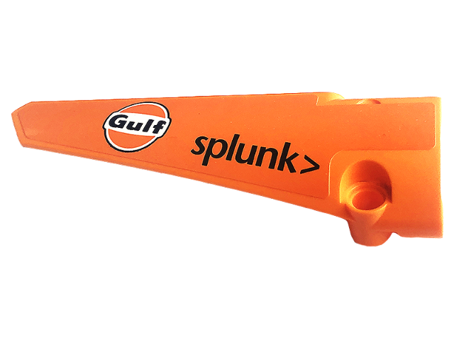 Lego Technic, Panel Fairing # 5 Long Smooth, Side A with Gulf Logo and Black 'splunk>' Pattern (Sticker) - Set 42141