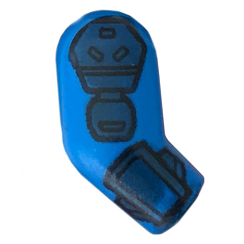 Lego Arm, Right with Dark Blue Pads Pattern