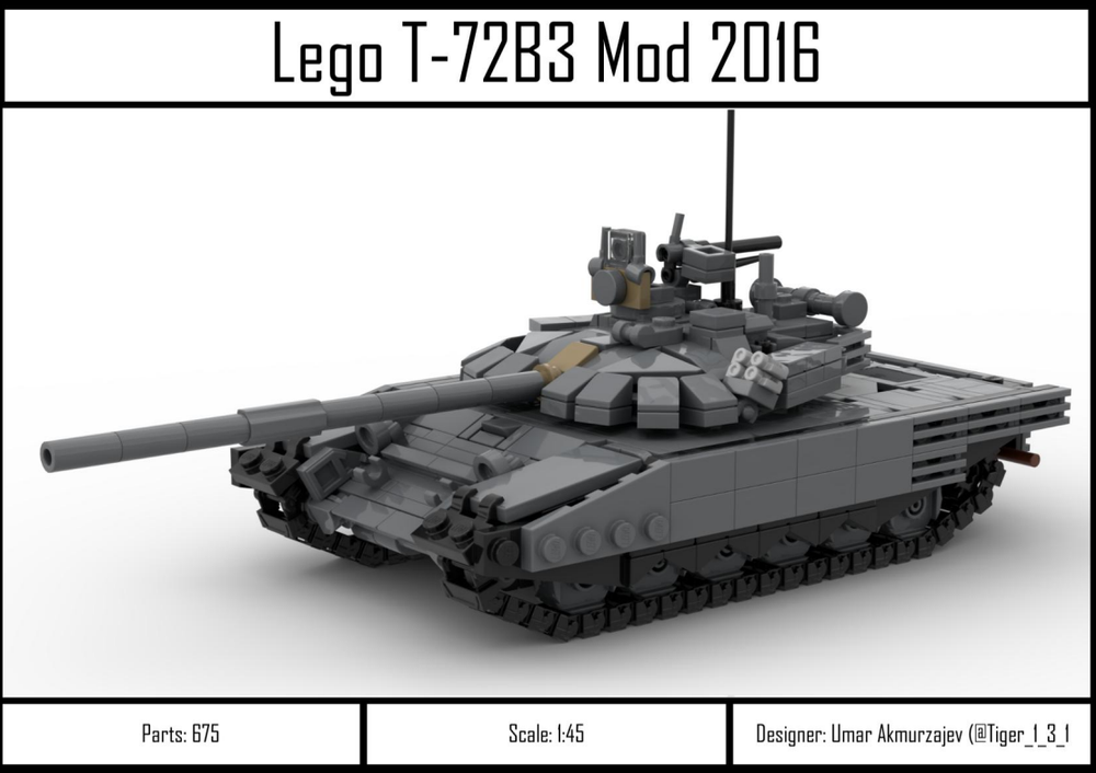 Lego T-72B3 Mod 2016 (1:45 scale)