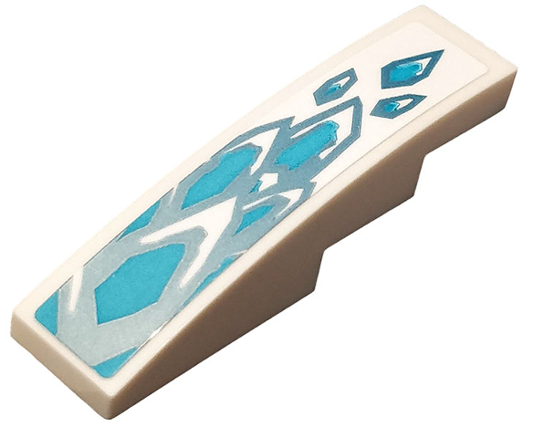 Lego Slope, Curved 4 x 1 with Ice Pattern (Sticker) - Set 70667