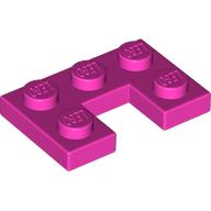 Lego Plate 2 x 3 with 1 x 1 Cutout / Dark Pink