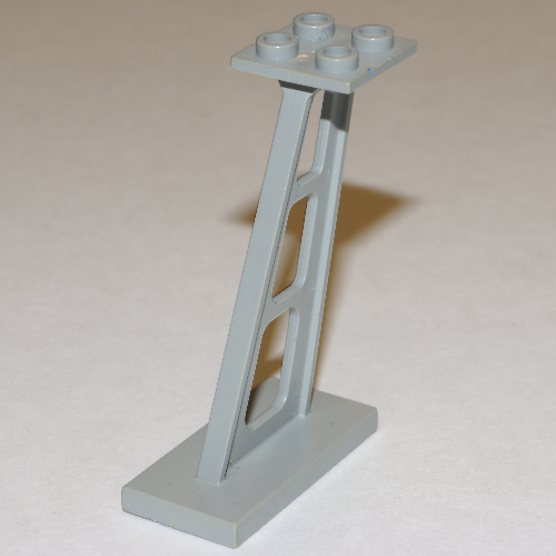 Lego Support 2 x 4 x 5 Stanchion Inclined [3mm wide posts] / Light Gray
