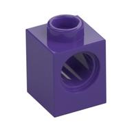 Lego Technic Brick 1 x 1 with Pin Hole / Dark Purple