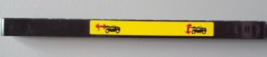 Lego Technic, Liftarm Thick 1 x 15 with Forklift Arm and Double Arrows Pattern (Sticker) - Set 8295 / Black