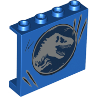 Lego Panel 1 x 4 x 3 with Jurassic World Logo, Claw Marks Print / Blue