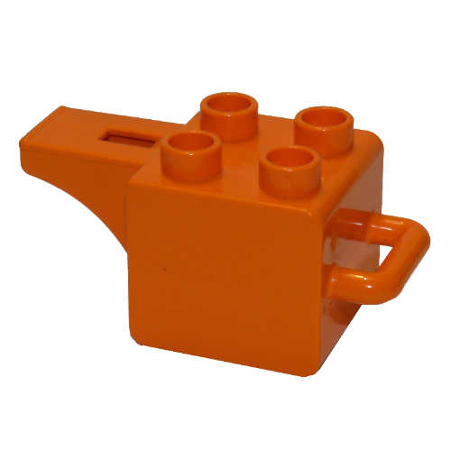 Lego Duplo Whistle (For Humans) with 4 Studs and Latch / Orange