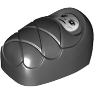 Lego Bundled Child / Papoose with White Face, Light Bluish Grey Eyebrows, Angry Print (Voldemort) / Black