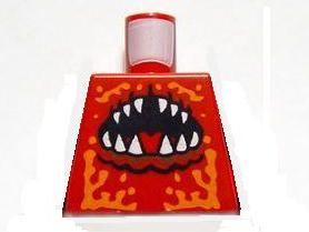 Lego Torso Atlantis Crab with Open Mouth Pattern / Dark Red