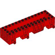 Lego Vehicle Base 4 x 14 x 2 1/3, 2 x 12 Recessed Center, Pins, Pin Holes / Red
