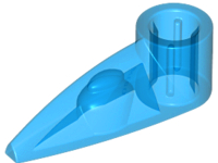 Lego Bionicle 1 x 3 Tooth with Axle Hole (Bohrok Eye) / Trans-Dark Blue