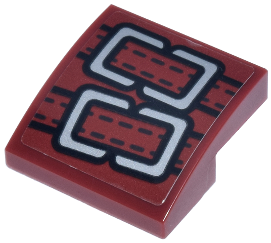 Lego Slope, Curved 2 x 2 x 2/3 with Black Straps with Dotted Line Stitches and Light Bluish Gray Buckles Pattern (Sticker) - Set 76341