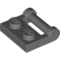 Lego Plate Special 1 x 2 [Side Handle Closed Ends] / Dark Bluish Gray
