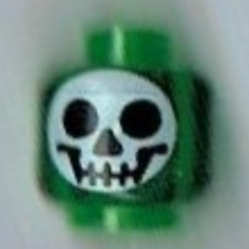 Lego Minifig Head, White Skull Print (Witch's Bottle) [Blocked Open Stud]