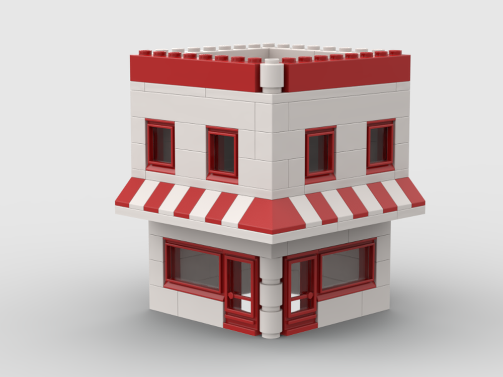 Lego Corner Drug Store Town Plan Style