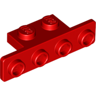 Lego Bracket 1 x 2 - 1 x 4 [Rounded Corners] / Red