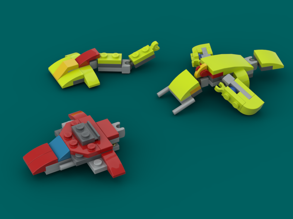 Lego Star realms Blob Fighter, Blob Destroyer and Cult Recycle Bot