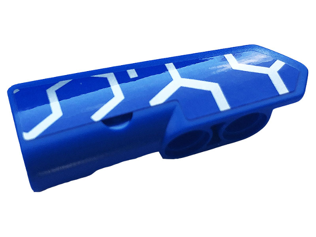 Lego Technic, Panel Fairing #22 Very Small Smooth, Side A with Silver and Blue Race Pattern (Sticker) - Set 42123 / Blue