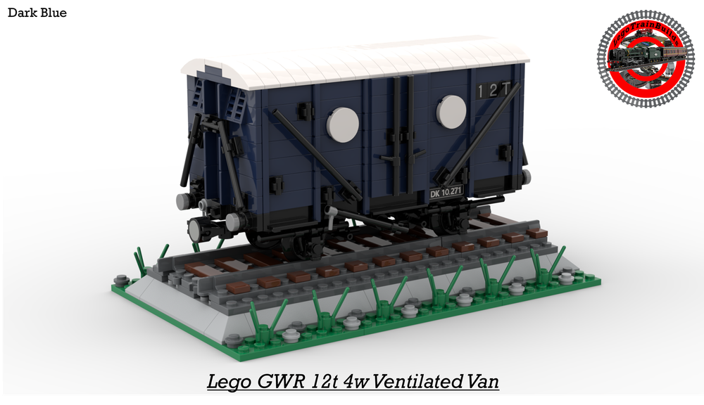 Lego (Dark Blue) GWR 12T 4w Ventilated Van (8w)