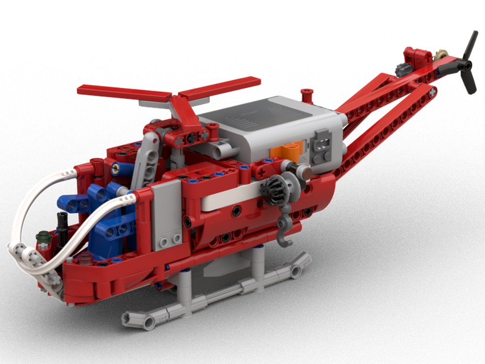 Lego Rescue Helicopter with Tiltable Rotors (PF Powered)