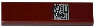 Lego Tile 1 x 4 with Light Bluish Gray SW Landspeeder Circuitry Pattern (Sticker) - Sets 75052 / 75173