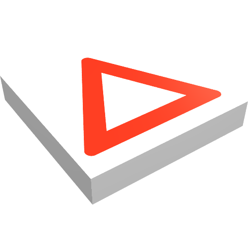 Lego Tile 2 x 2 with Red Warning Triangle Print / White