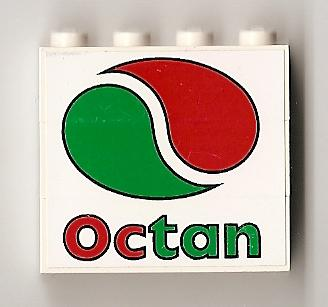 Lego Stickered Assembly 4 x 1 x 3 with Octan Logo Pattern (Sticker) - Set 6562