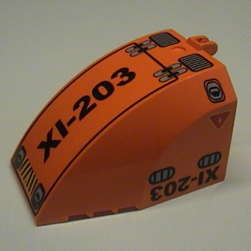 Lego Windscreen 8 x 6 x 4 Canopy with Hinge and Helicopter 'XI-203' Print