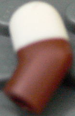 Lego Arm, Left with Molded White Short Sleeve  Pattern / Reddish Brown