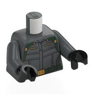 Lego Torso with Print, Dark Bluish Gray Arms, Black Hands / Dark Bluish Gray