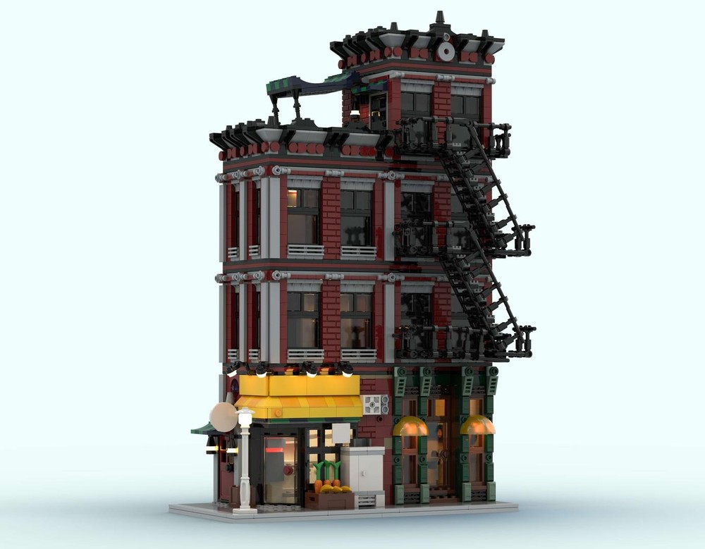 Lego Grocery & Vinyl Shop (NYC Corner)