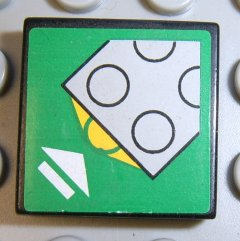 Lego Tile 2 x 2 with Touch Sensor Pattern (Sticker) - Set 8479