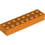 Lego Brick 2 x 8 / Orange