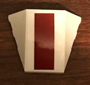 Lego Wedge 4 x 3 Triple Curved No Studs with SW Dark Red Thick Stripe Pattern (Sticker) - Set 75244