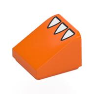 Lego Brick Sloped 30° 1 x 1 x 2/3 with White Claws Print