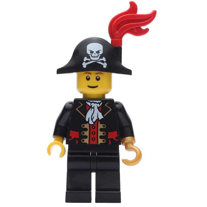 Lego Pirate - Captain, Black Legs, Plume, Reddish Brown Eyebrows