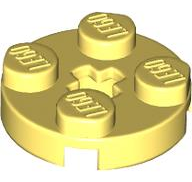 Lego Plate, Round 2 x 2 with Axle Hole / Bright Light Yellow