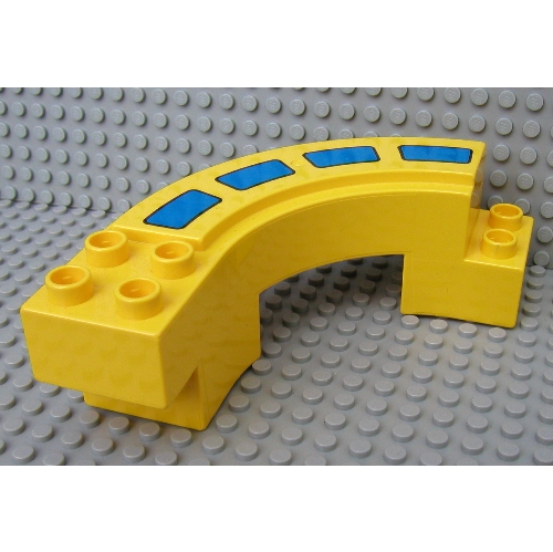 Lego Duplo Road Section, Curve with Blue Stripes Print