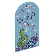 Lego Glass for Frame 1 x 6 x 7 with Bow with Fish, Coral, Kelp, Music Notes Print