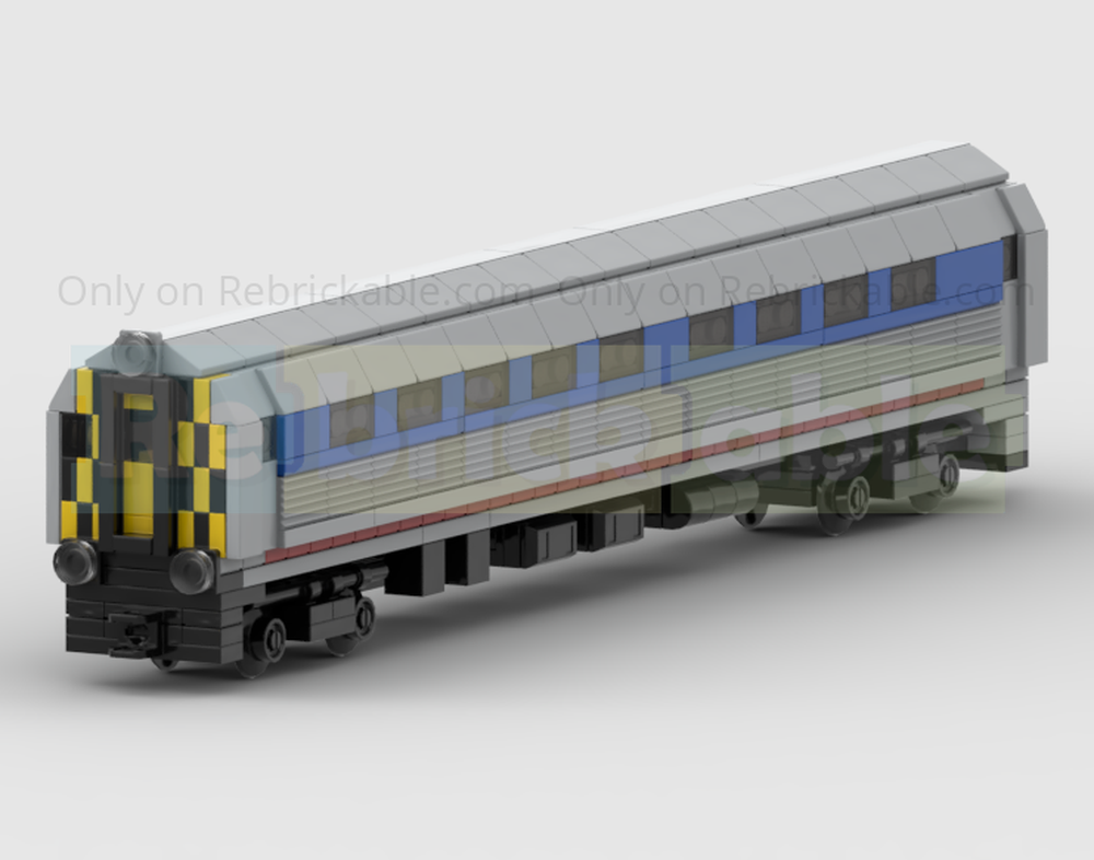 Lego 4-Wide Am Trak Amfleet 1 Cab Coach