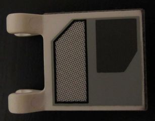 Lego Flag 2 x 2 Square with Flat Edge with UCS X-wing Pattern Model Right Side (Sticker) - Set 7191 / White