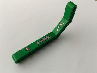 Lego Technic, Liftarm, Modified Bent Thick 1 x 11.5 Double with Horizon Gauge, Lever, Meters and Buttons Pattern Model Right Side (Stickers) - Set 8217 / Green